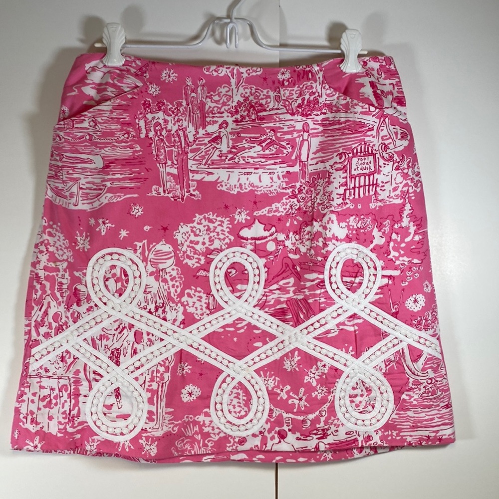 Lilly Pulitzer, Printed Cotton Mini-Skirt, Pink size 2 💗